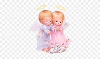 Cute Baby Angels With Bunnies Free Png Clipart Picture - Cute Baby Angel Png
