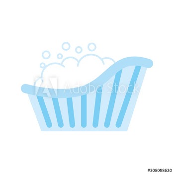 cute baby bathtub accessory icon