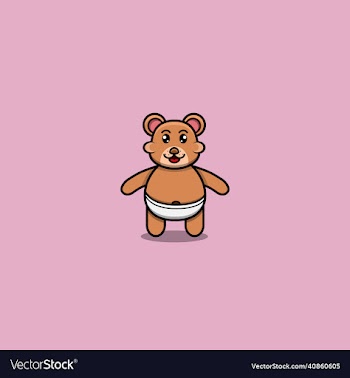 cute baby bear character logo icon cartoon