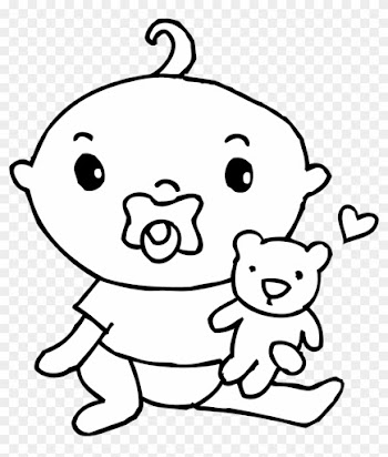 Cute Baby Boy Coloring Page Free Clip Art - Baby Coloring Clip Art