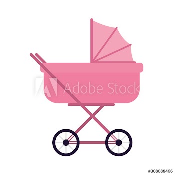 cute baby cart icon