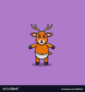 cute baby deer character character mascot icon