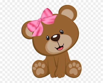 Cute Baby Girl Clip Art - Ursinha Marrom E Rosa