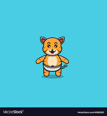 cute baby tiger character mascot icon