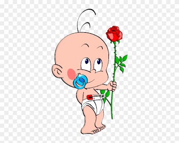 Cute Baby With Flowers Cartoon Clip Art Images Are - Cartoon Baby Transparent Background