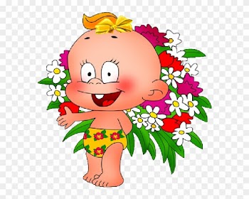 Cute Baby With Flowers Cartoon Clip Art Images Are - Cartoons Flowers