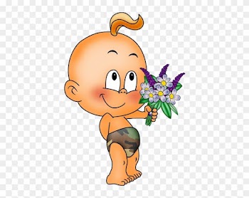 Cute Baby With Flowers Cartoon Clip Art Images Are - Png Cute Cartoon Flowers No Background