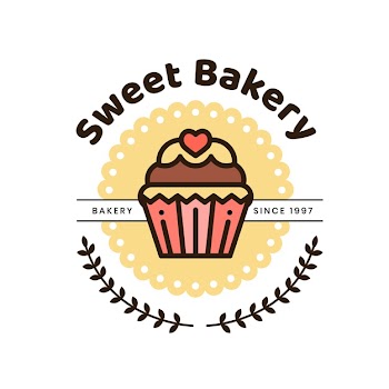 Cute bakery cake logo Free Vector
