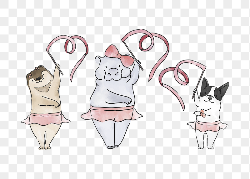 Cute ballerina png animal illustrations | Free PNG - rawpixel
