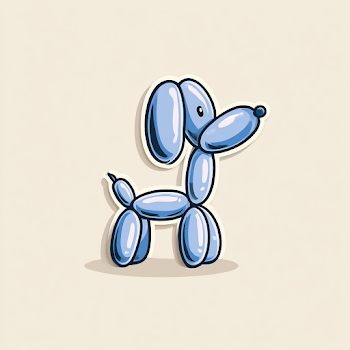 Cute Balloon Dog Character Vector Illustration