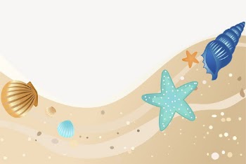 Cute beach border, summer background | Free PSD - rawpixel