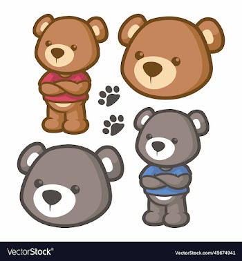 cute bear cartoon character mascot