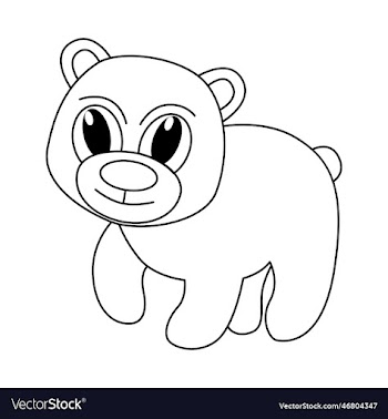 cute bear cartoon coloring page for kids