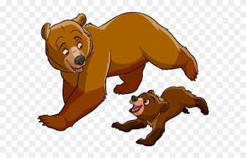 Cute Bear Clipart - Mama Bear And Baby Bear Clipart