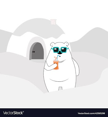 cute bear drinking with cartoon