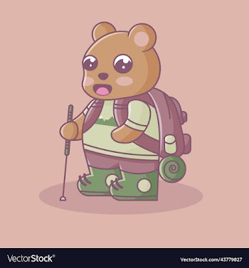 cute bear hiking character