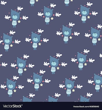 cute bear on blue background