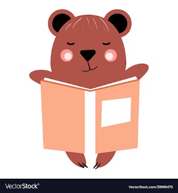 cute bear reading a book animal forest reading