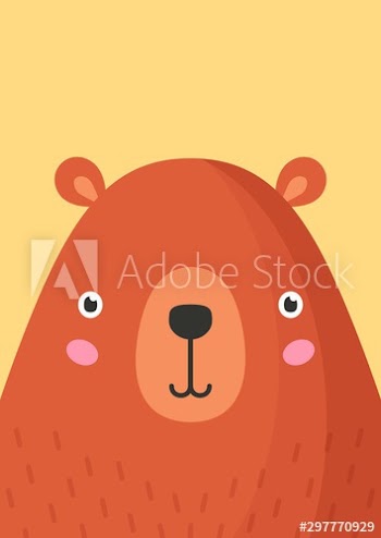 Cute bear snout flat vector illustration