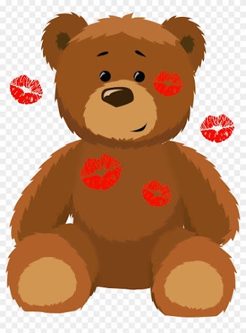 Cute Bear With Kisses Png Clipart Picture - Valentines Bear Clip Art