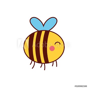 cute bee animal comic character