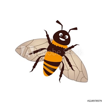 cute bee flying character