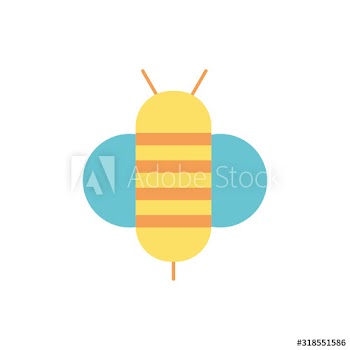 cute bee spring insect icon