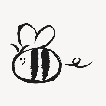 Cute bee sticker, animal doodle | Free PSD Illustration - rawpixel