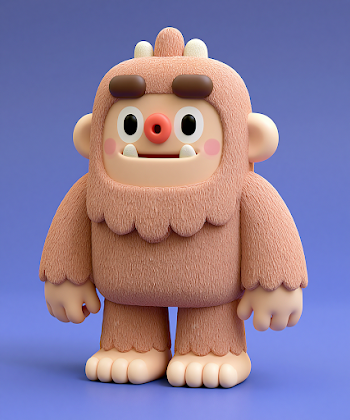 Cute Bigfoot Cartoon Character