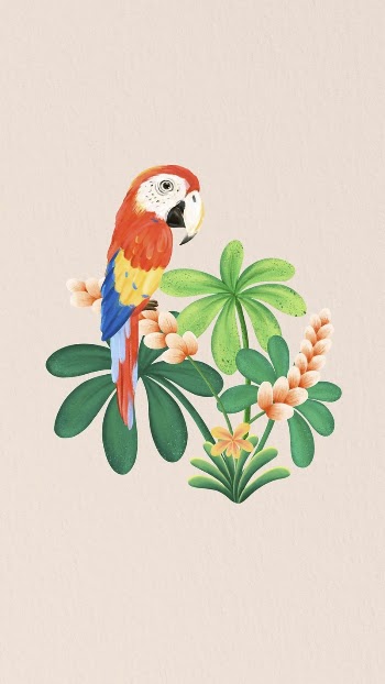 Cute bird mobile wallpaper, beige | Free Photo Illustration - rawpixel