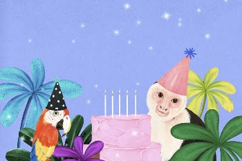 Cute birthday border background, animal | Free Photo Illustration - rawpixel