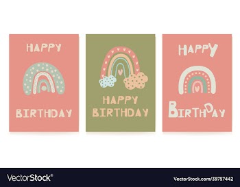 cute birthday greeting in scandinavian