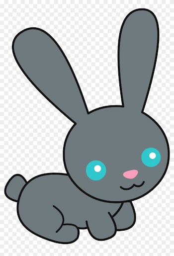 Cute Black Bunny Rabbit Free Clip Art Png - Cute Bunny Clipart