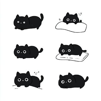 Cute Black Cat Icons Collection