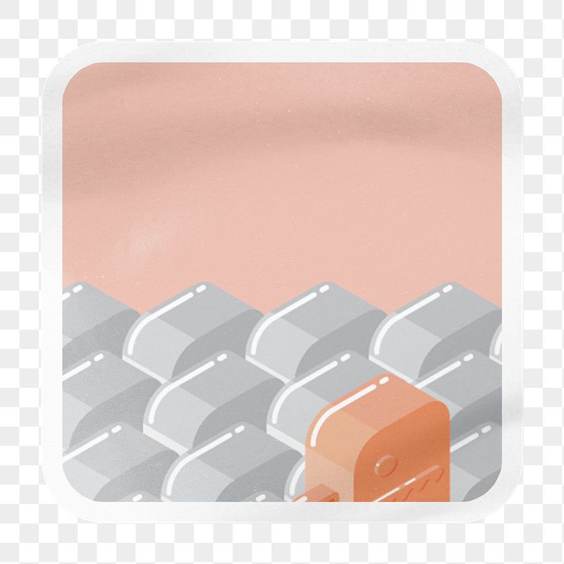 Cute block pattern png square | Free PNG - rawpixel