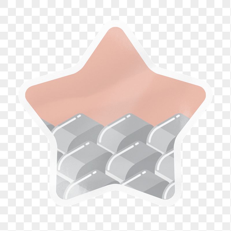Cute block pattern png star | Free PNG - rawpixel