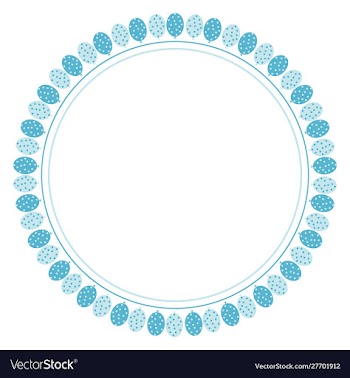 Cute blue circle balloon frame for birthday party vector image