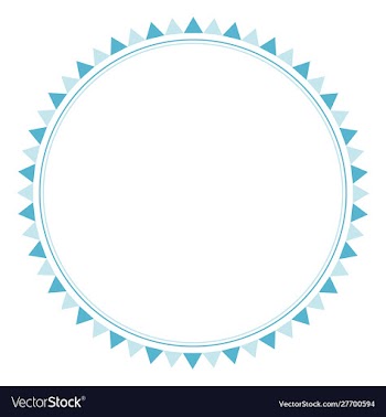 Cute blue circle flags frame for birthday party vector image