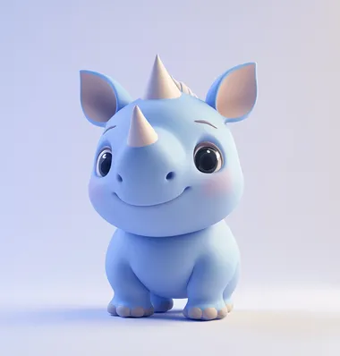 Cute Blue Rhinoceros Cartoon Toy Design Cute Blue Rhinoceros Cartoon Toy Design