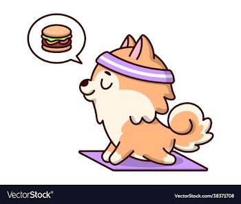 cute brown puppy are thinking a burger while doing