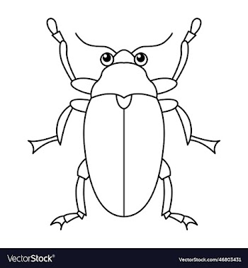cute bug cartoon coloring page for kids