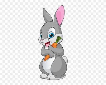 Cute Bunny Cartoon Transparent Clip Art Image - Rabbit Clipart