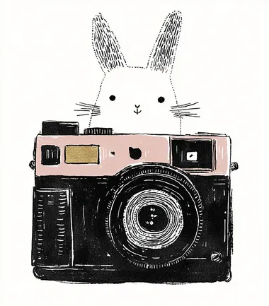 Cute Bunny Polaroid Drawing Cute Bunny Polaroid Drawing