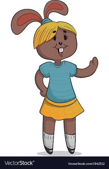 Cute Bunny Standing and Waving vector image