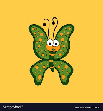 Cute butterfly cartoon vector image