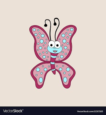 Cute butterfly cartoon vector image