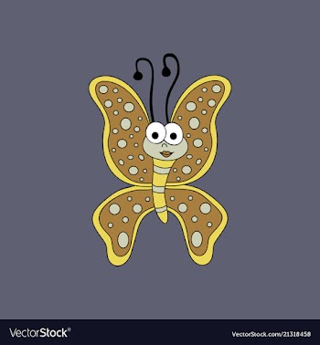 Cute butterfly cartoon vector image