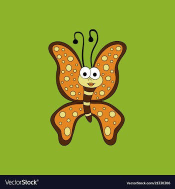 Cute butterfly cartoon vector image