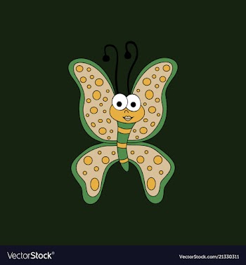 Cute butterfly cartoon vector image