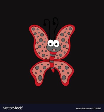 Cute butterfly cartoon vector image